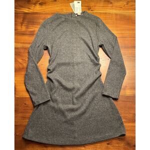 H&M Women’s Gray Long sleeve Knit Fitted Mini Short Dress Sz M - NEW